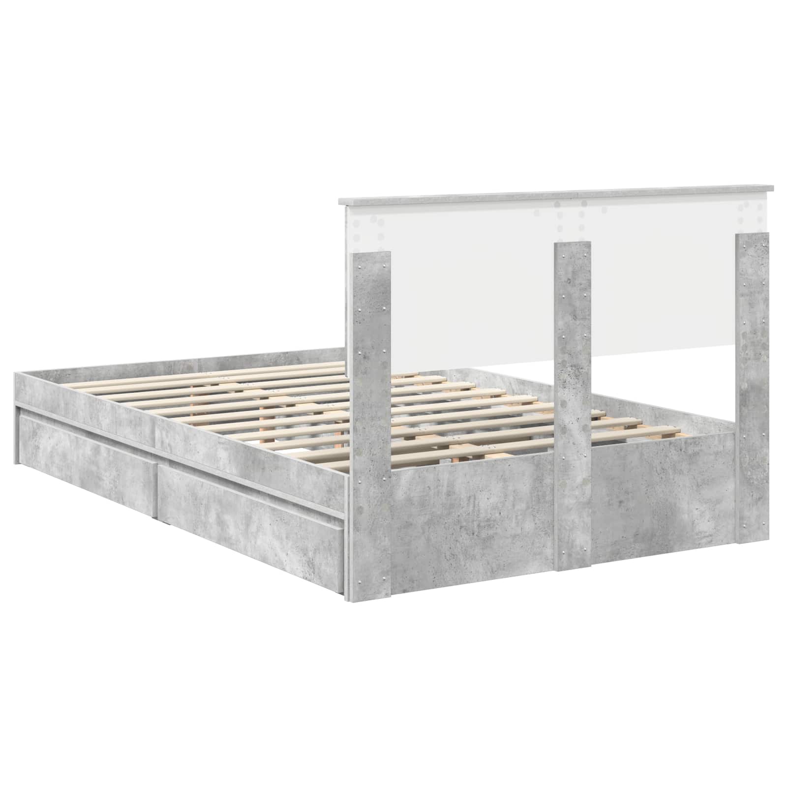 Κρεβάτι Αποθήκης Σκυρόδεμα Γκρι 120 x 200 cm Επεξεργασμένο Ξύλο