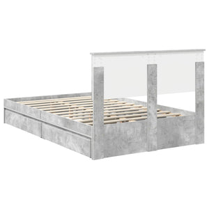 Κρεβάτι Αποθήκης Σκυρόδεμα Γκρι 120 x 200 cm Επεξεργασμένο Ξύλο