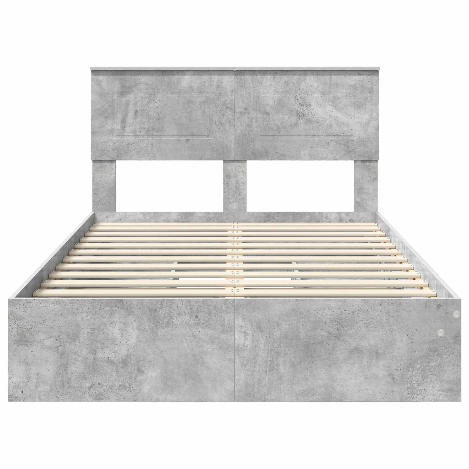 Κρεβάτι Αποθήκης Σκυρόδεμα Γκρι 120 x 200 cm Επεξεργασμένο Ξύλο