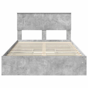 Κρεβάτι Αποθήκης Σκυρόδεμα Γκρι 120 x 200 cm Επεξεργασμένο Ξύλο