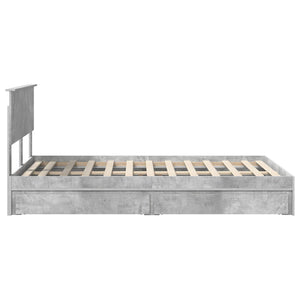 Κρεβάτι Αποθήκης Σκυρόδεμα Γκρι 120 x 200 cm Επεξεργασμένο Ξύλο