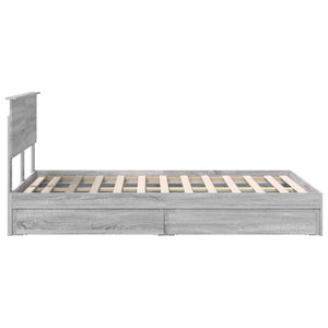 Κρεβάτι Αποθήκης Γκρίζο Σονομα 120 x 200 cm Επεξεργασμένο Ξύλο