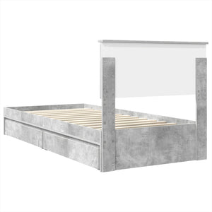 Κρεβάτι Αποθήκης Σκυρόδεμα Γκρι 90 x 200 cm Επεξεργασμένο Ξύλο
