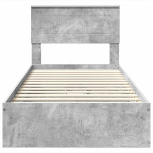 Κρεβάτι Αποθήκης Σκυρόδεμα Γκρι 90 x 200 cm Επεξεργασμένο Ξύλο