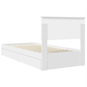Κρεβάτι Αποθήκης Λευκό 90 x 190 cm Επεξεργασμένο Ξύλο