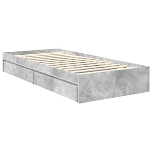 Κρεβάτι Αποθήκης Σκυρόδεμα Γκρι 90 x 200 cm Επεξεργασμένο Ξύλο