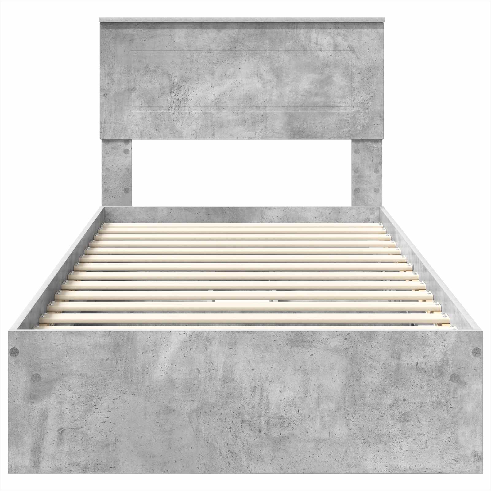 Κρεβάτι Αποθήκης Σκυρόδεμα Γκρι 90 x 200 cm Επεξεργασμένο Ξύλο