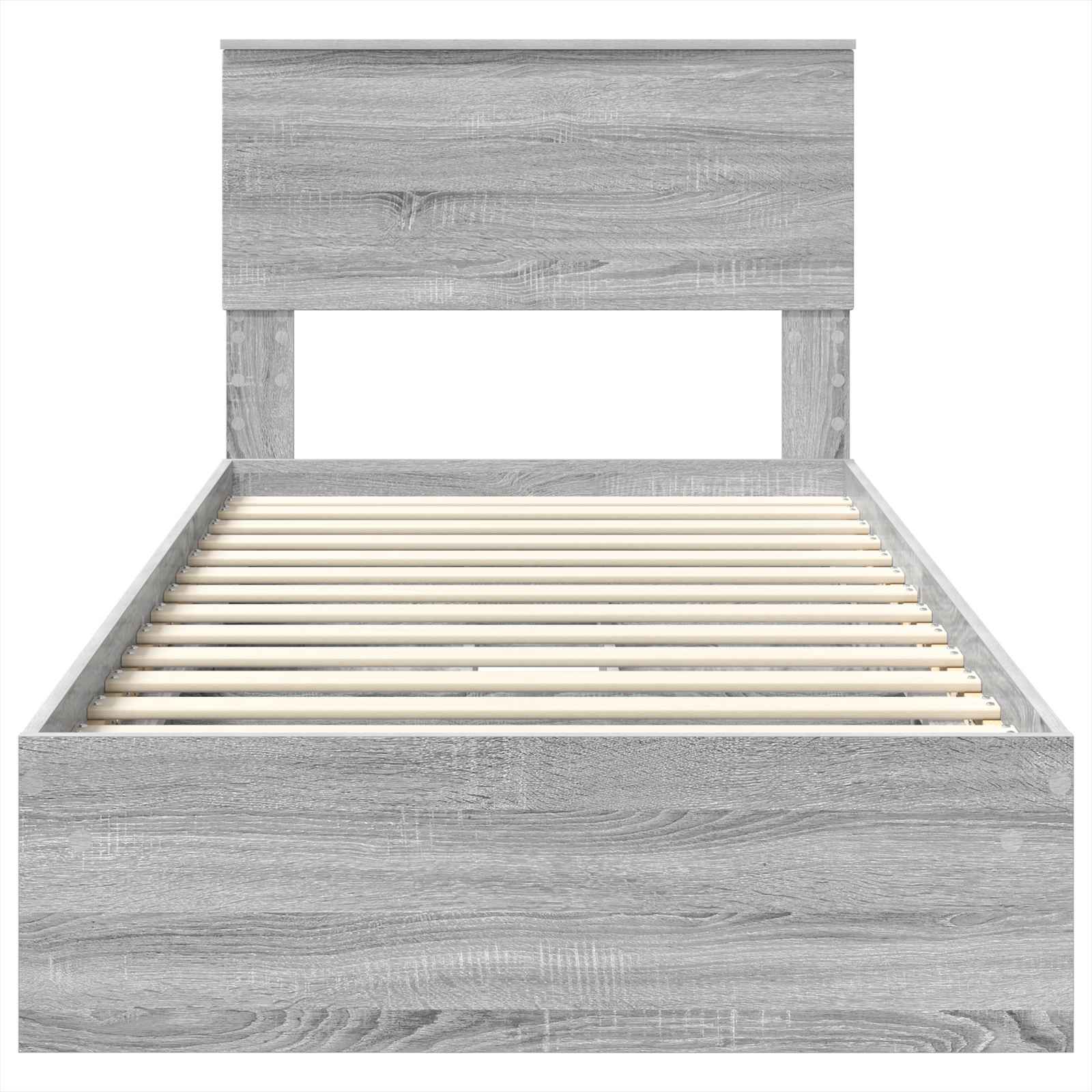 Κρεβάτι Αποθήκης Γκρίζο Σονομα 90 x 200 cm Επεξεργασμένο ξύλο