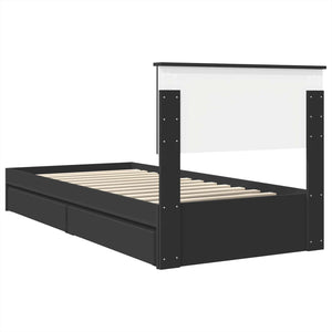 Κρεβάτι Αποθήκης Μαύρο 75 x 190 cm Επεξεργασμένο Ξύλο