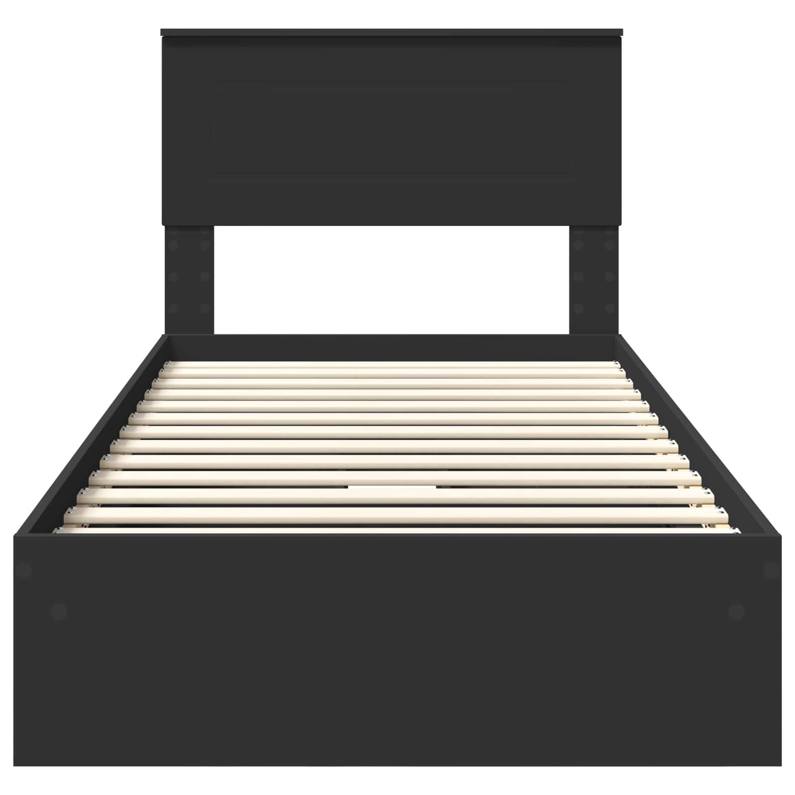 Κρεβάτι Αποθήκης Μαύρο 75 x 190 cm Επεξεργασμένο ξύλο