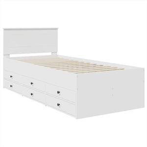 Καναπές Κρεβάτι Λευκό και Μαύρο 100 x 200 cm Επεξεργασμένο Ξύλο