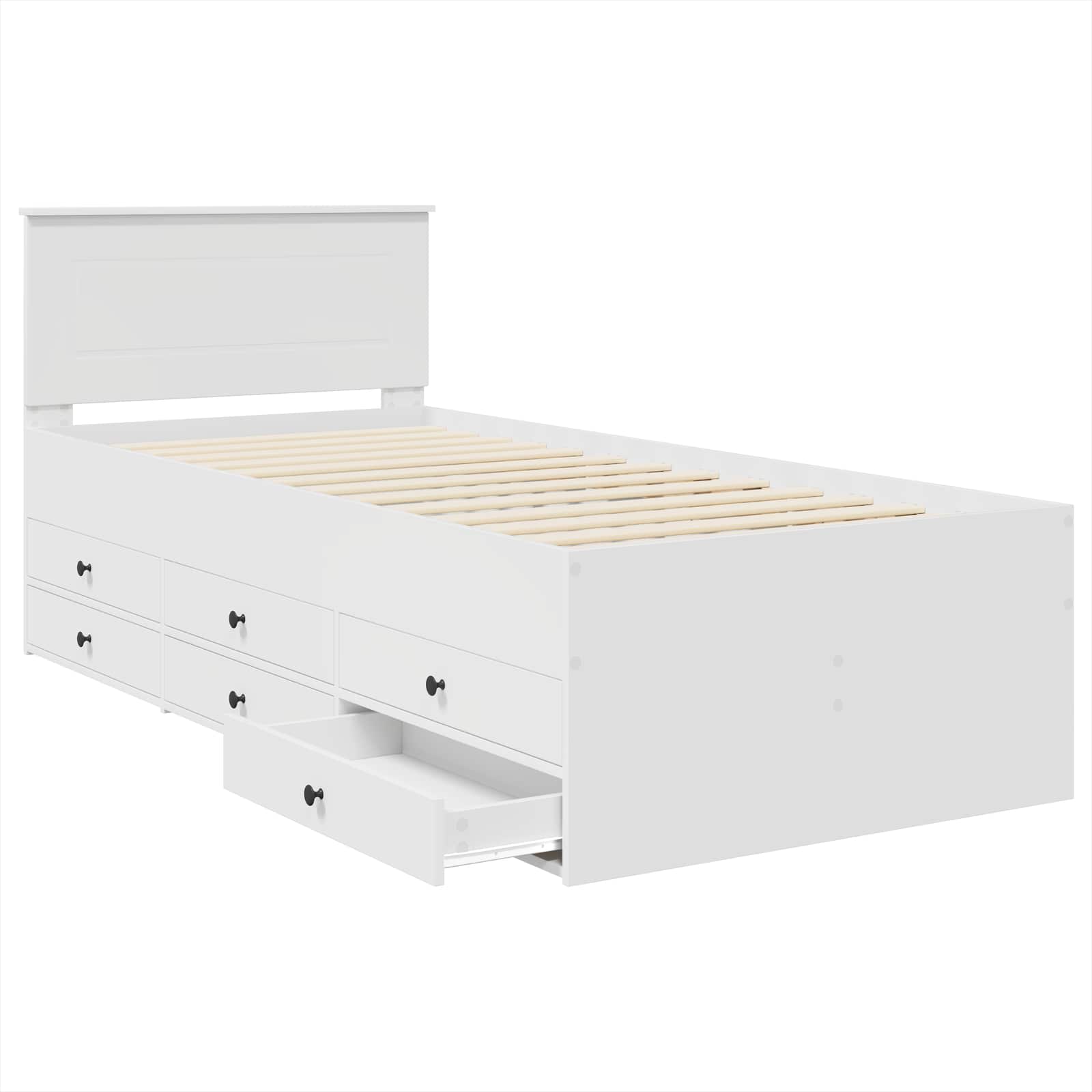 Καναπές Κρεβάτι Λευκό και Μαύρο 100 x 200 cm Επεξεργασμένο Ξύλο