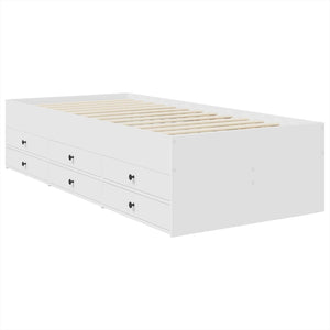 Καναπές Κρεβάτι Λευκό και Μαύρο 100 x 200 cm Επεξεργασμένο Ξύλο