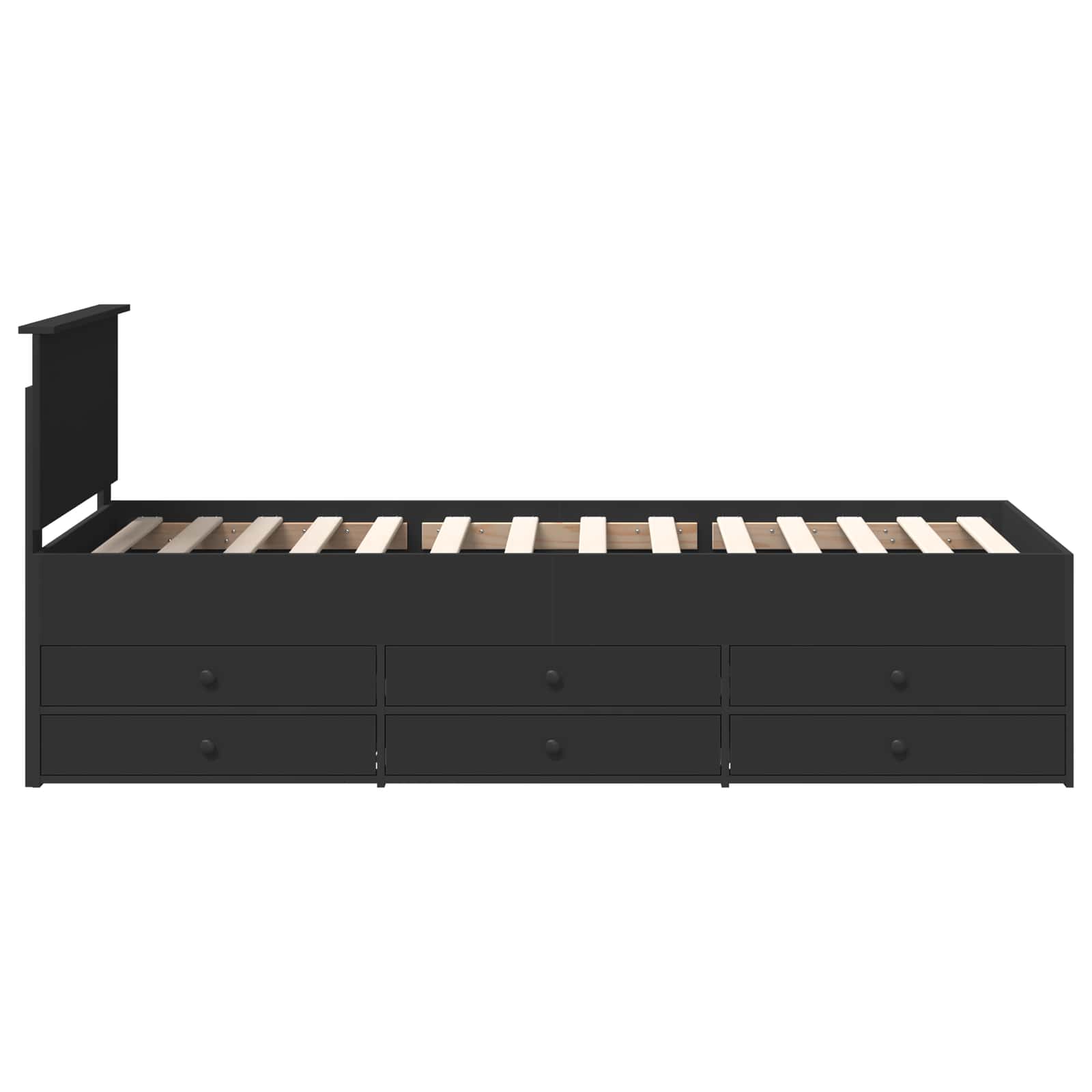 Καναπές Κρεβάτι με συρτάρι Μαύρο 90 x 190 cm Επεξεργασμένο ξύλο