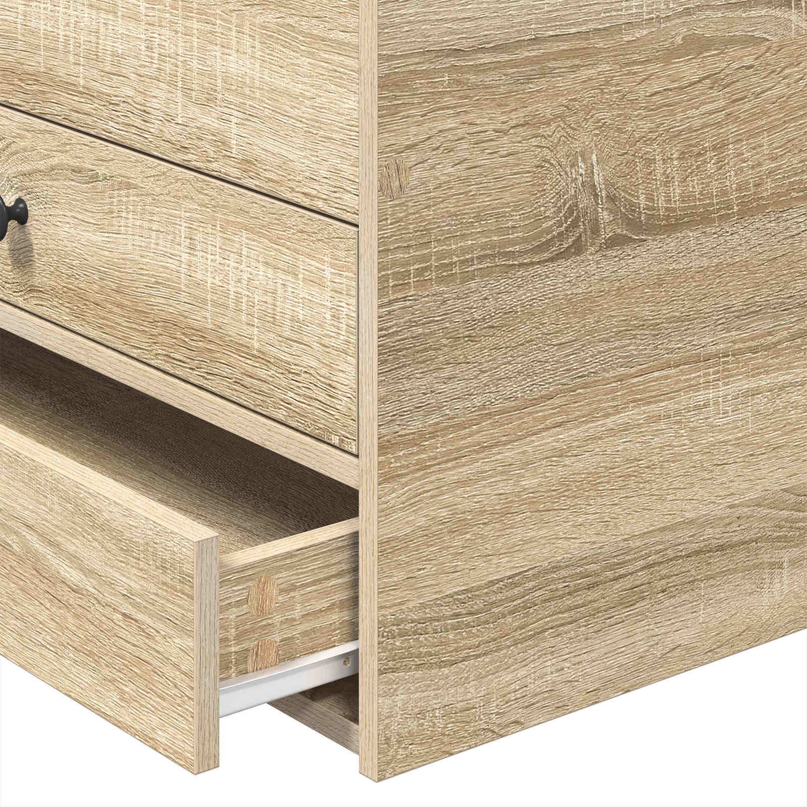 Καναπές Κρεβάτι με συρτάρι Σονομα δρυς και Μαύρο 90 x 200 cm - Pakobazaar