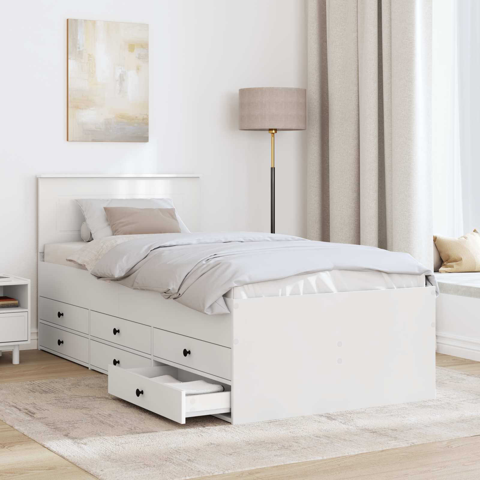 Καναπές Κρεβάτι Λευκό και Μαύρο 75 x 190 cm Επεξεργασμένο ξύλο