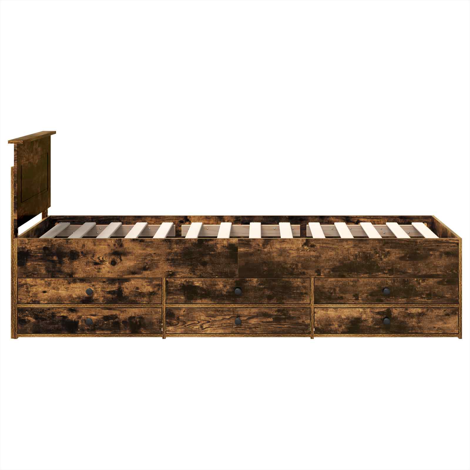 Καναπές Κρεβάτι με συρτάρι Φουσκωτό δρυς και Μαύρο 75 x 190 cm