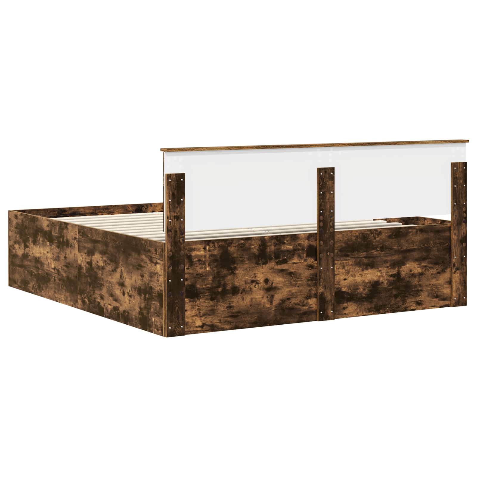 Σκελετός Κρεβατιού με κεφαλάρι Καπνιστό Δρύς 200 x 200 cm - Pakobazaar