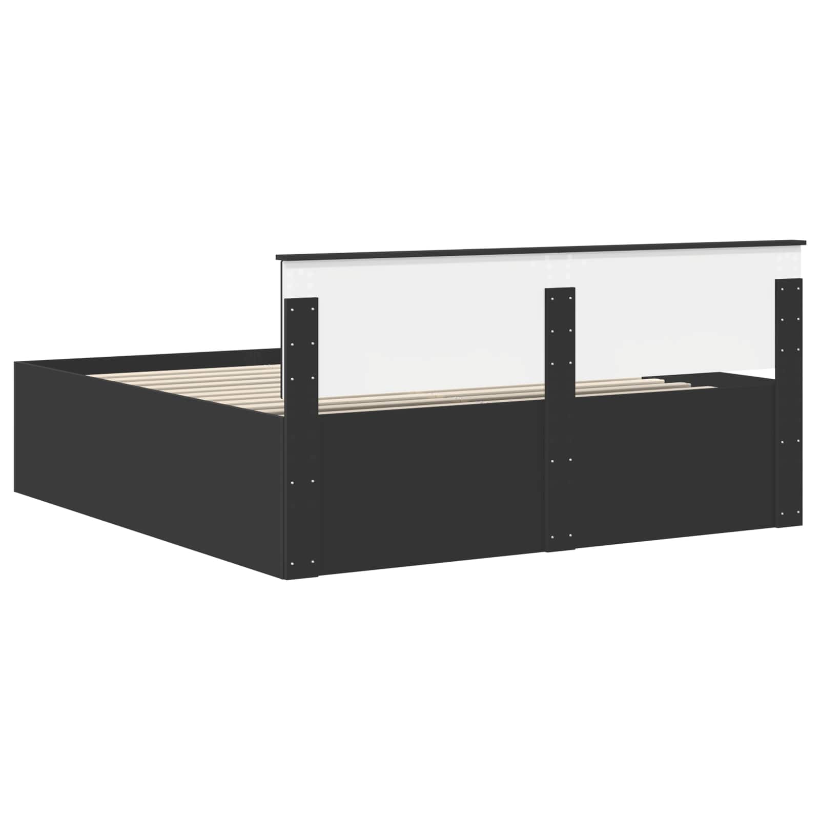 Σκελετός Κρεβατιού Μαύρο 180 x 200 cm Επεξεργασμένο ξύλο - Pakobazaar