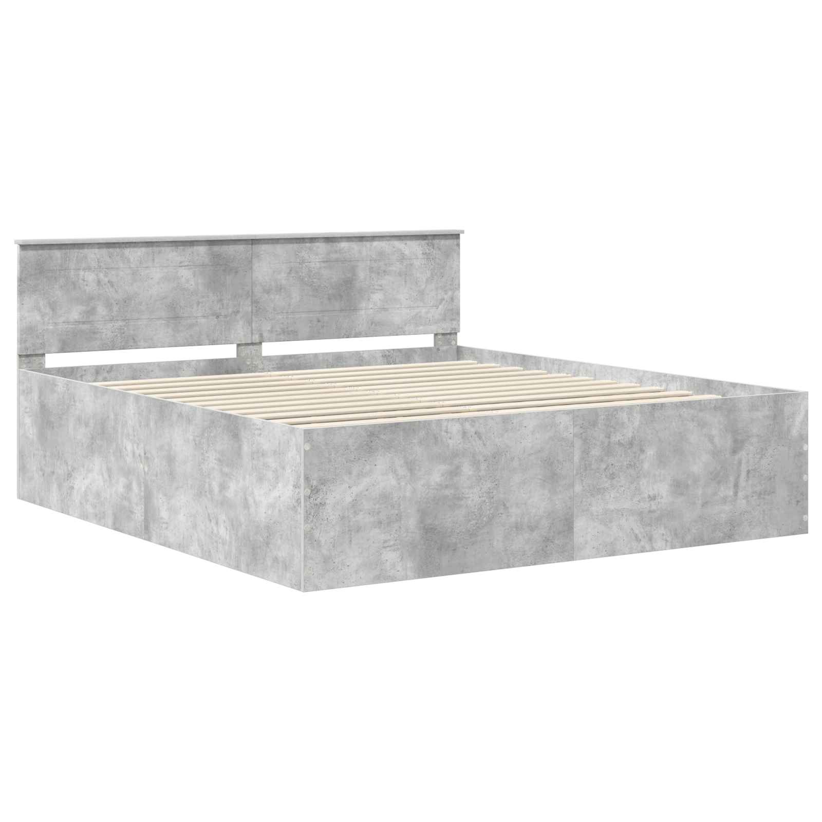 Σκελετός Κρεβατιού με κεφαλάρι Σκυρόδεμα Γκρι 180 x 200 cm - Pakobazaar