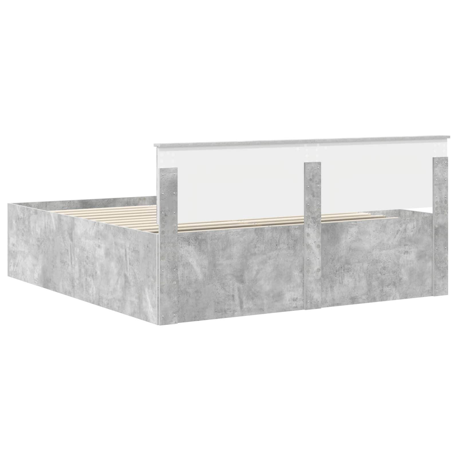 Σκελετός Κρεβατιού με κεφαλάρι Σκυρόδεμα Γκρι 180 x 200 cm - Pakobazaar