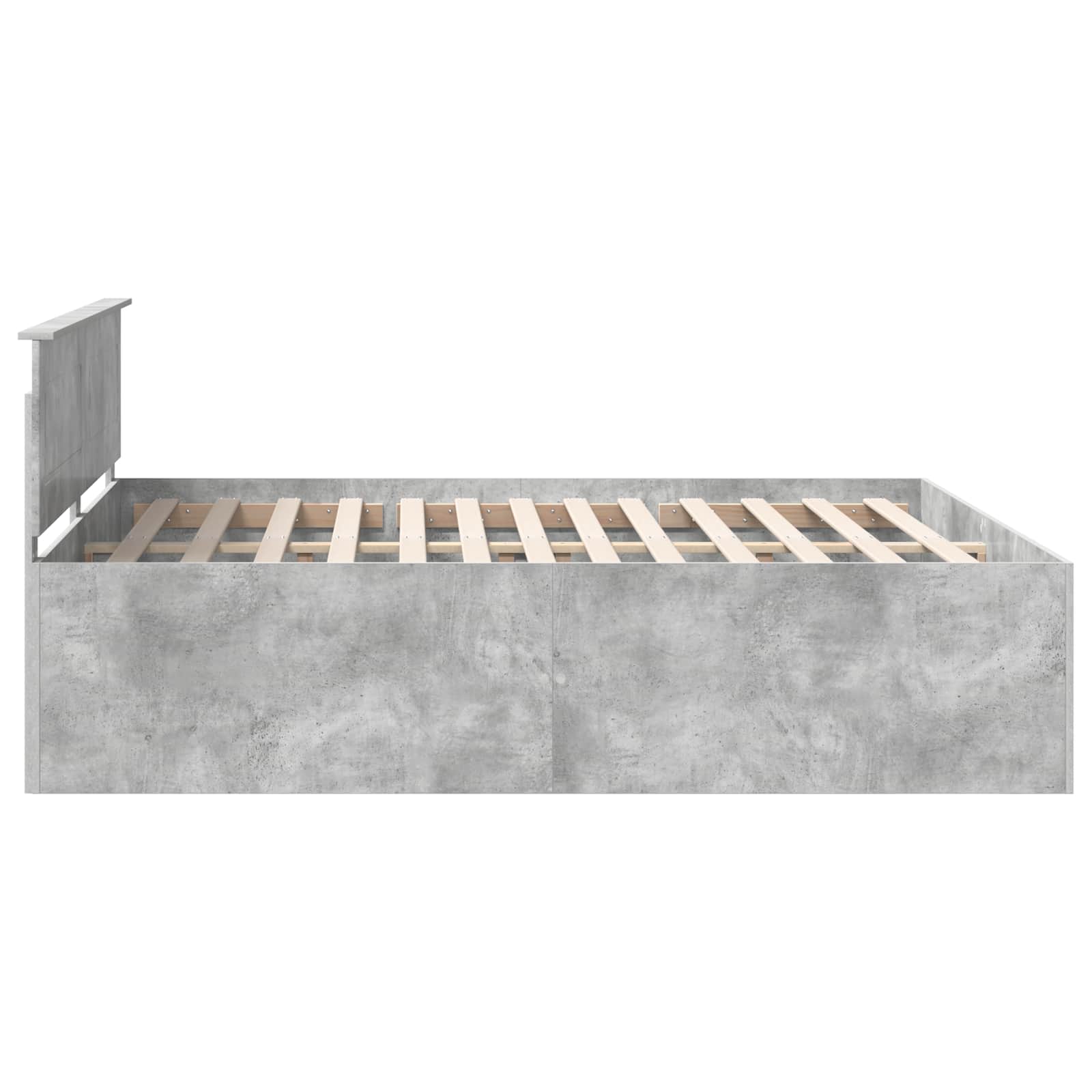 Σκελετός Κρεβατιού με κεφαλάρι Σκυρόδεμα Γκρι 180 x 200 cm - Pakobazaar