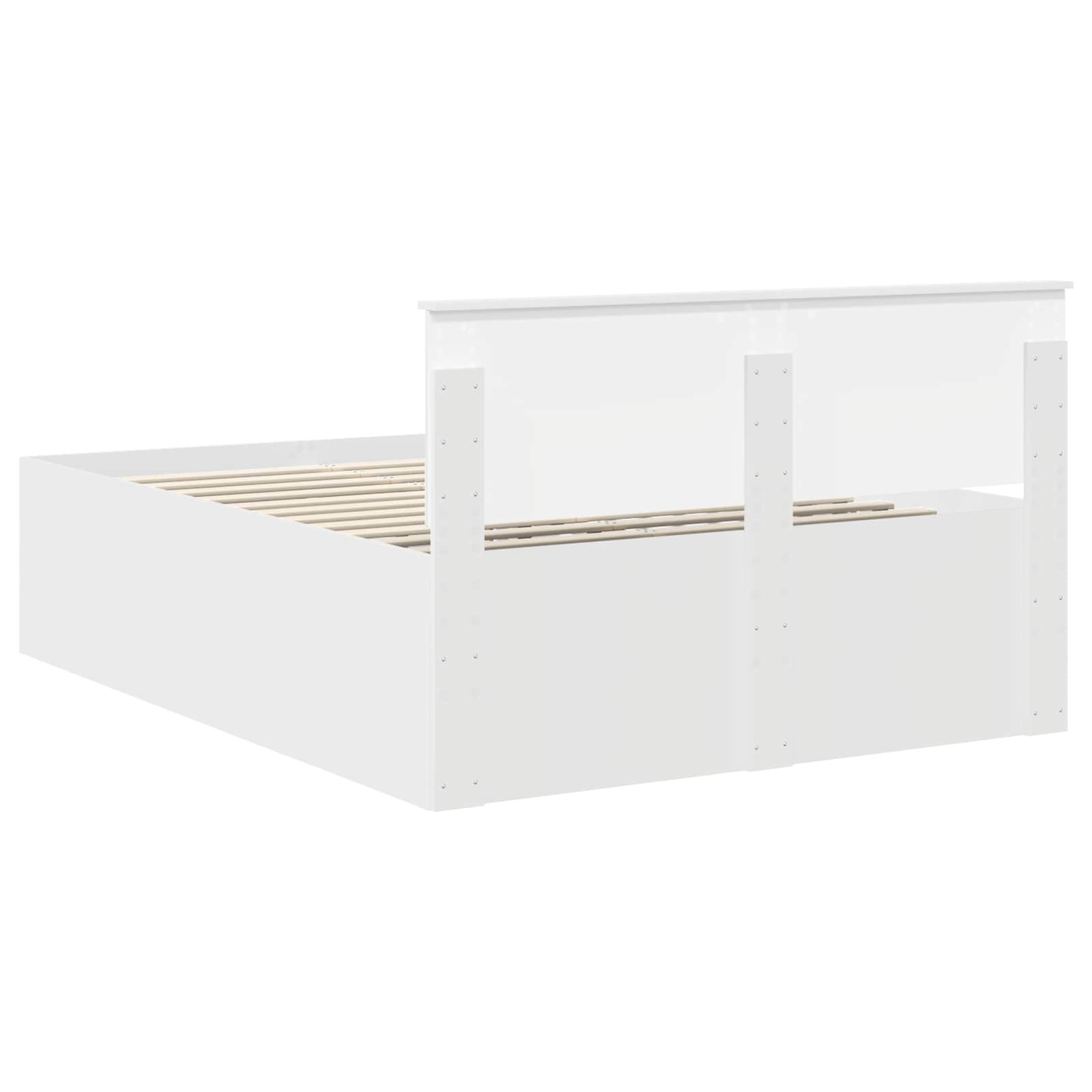 Σκελετός Κρεβατιού Λευκό 140 x 190 cm Επεξεργασμένο ξύλο - Pakobazaar