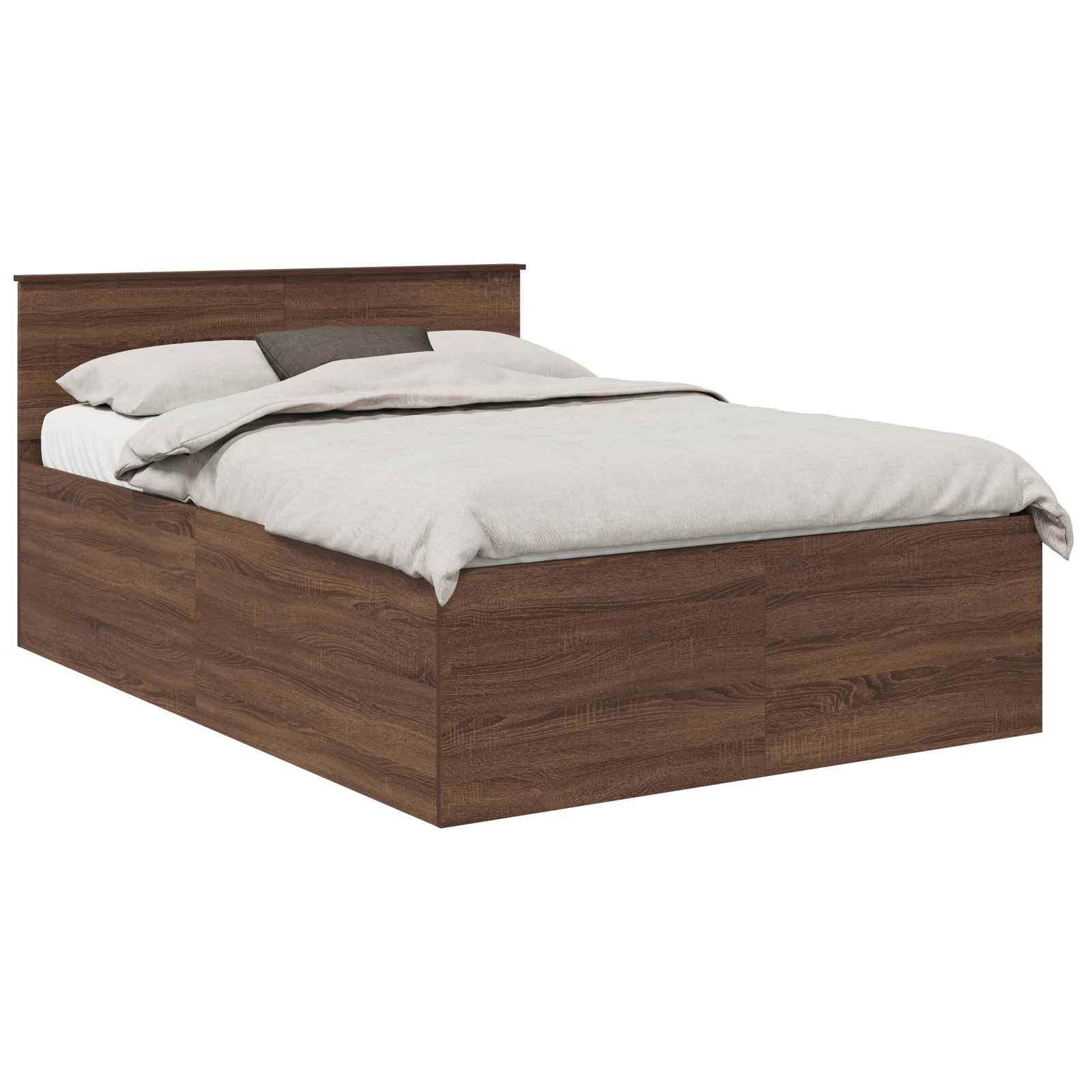Σκελετός Κρεβατιού Καφέ δρυς 140 x 190 cm Επεξεργασμένο Ξύλο