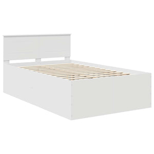 Σκελετός Κρεβατιού Λευκό 135 x 190 cm Επεξεργασμένο Ξύλο