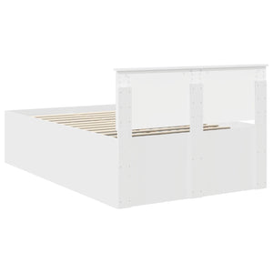 Σκελετός Κρεβατιού Λευκό 135 x 190 cm Επεξεργασμένο Ξύλο