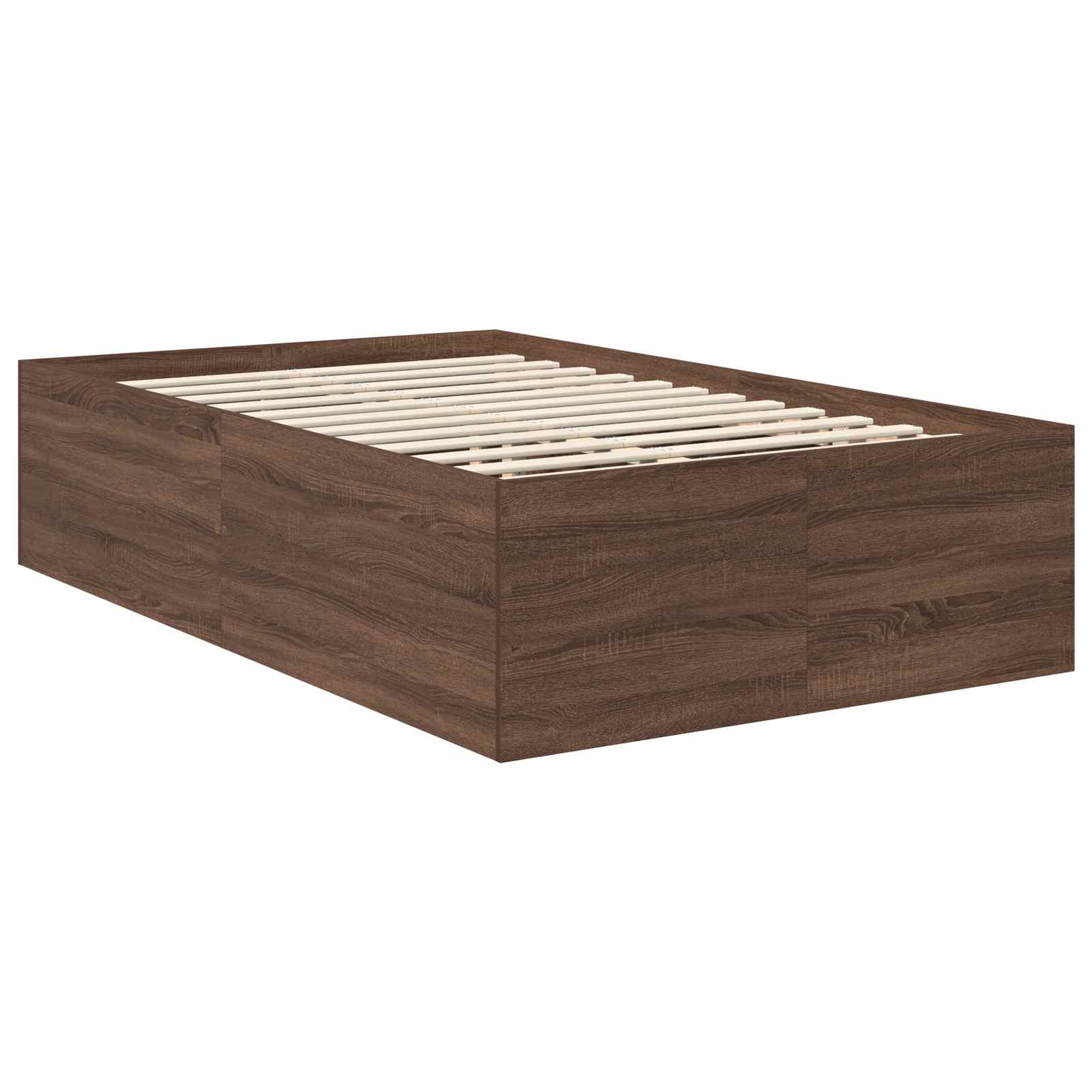 Σκελετός Κρεβατιού Καφέ δρυς 135 x 190 cm Επεξεργασμένο ξύλο