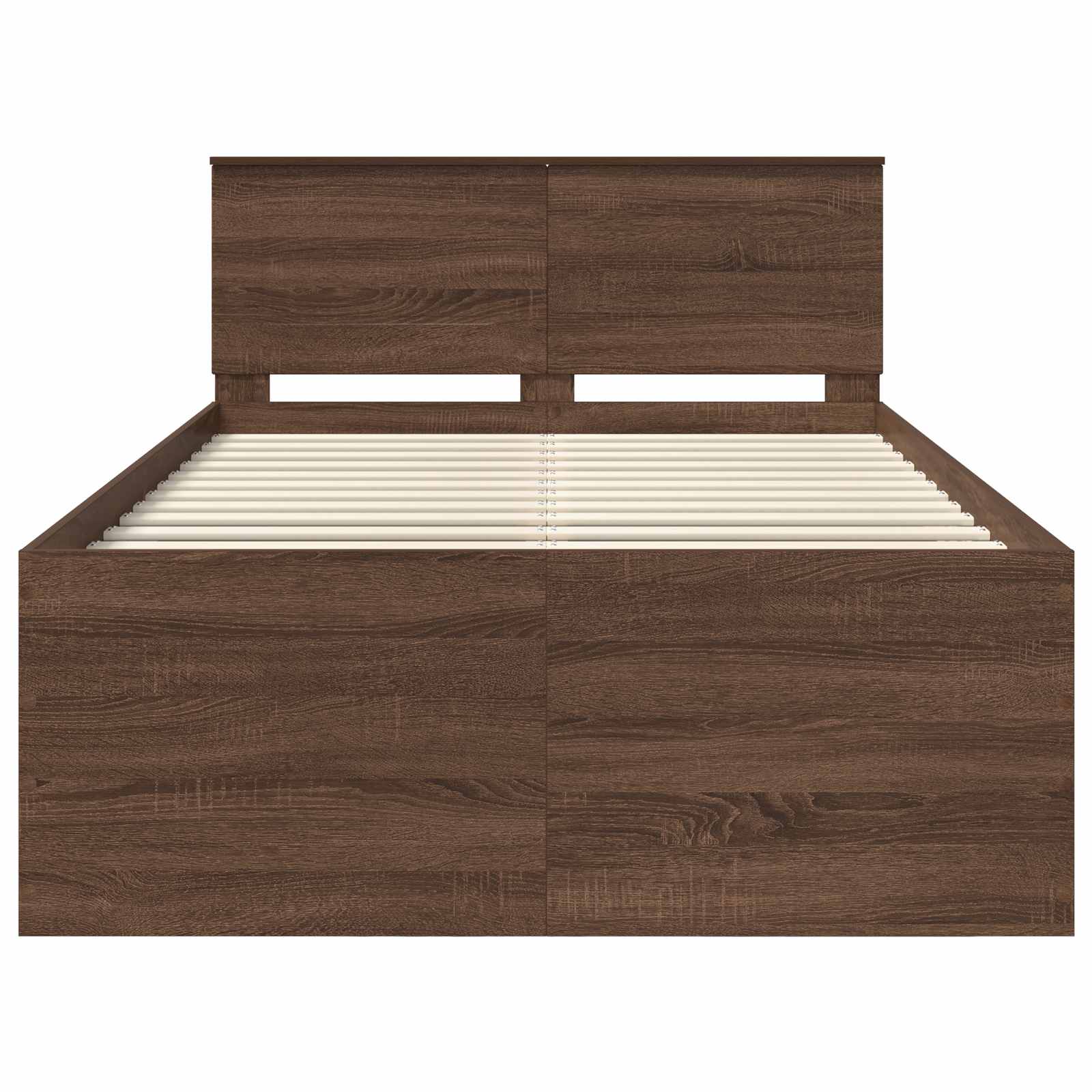 Σκελετός Κρεβατιού Καφέ δρυς 135 x 190 cm Επεξεργασμένο ξύλο