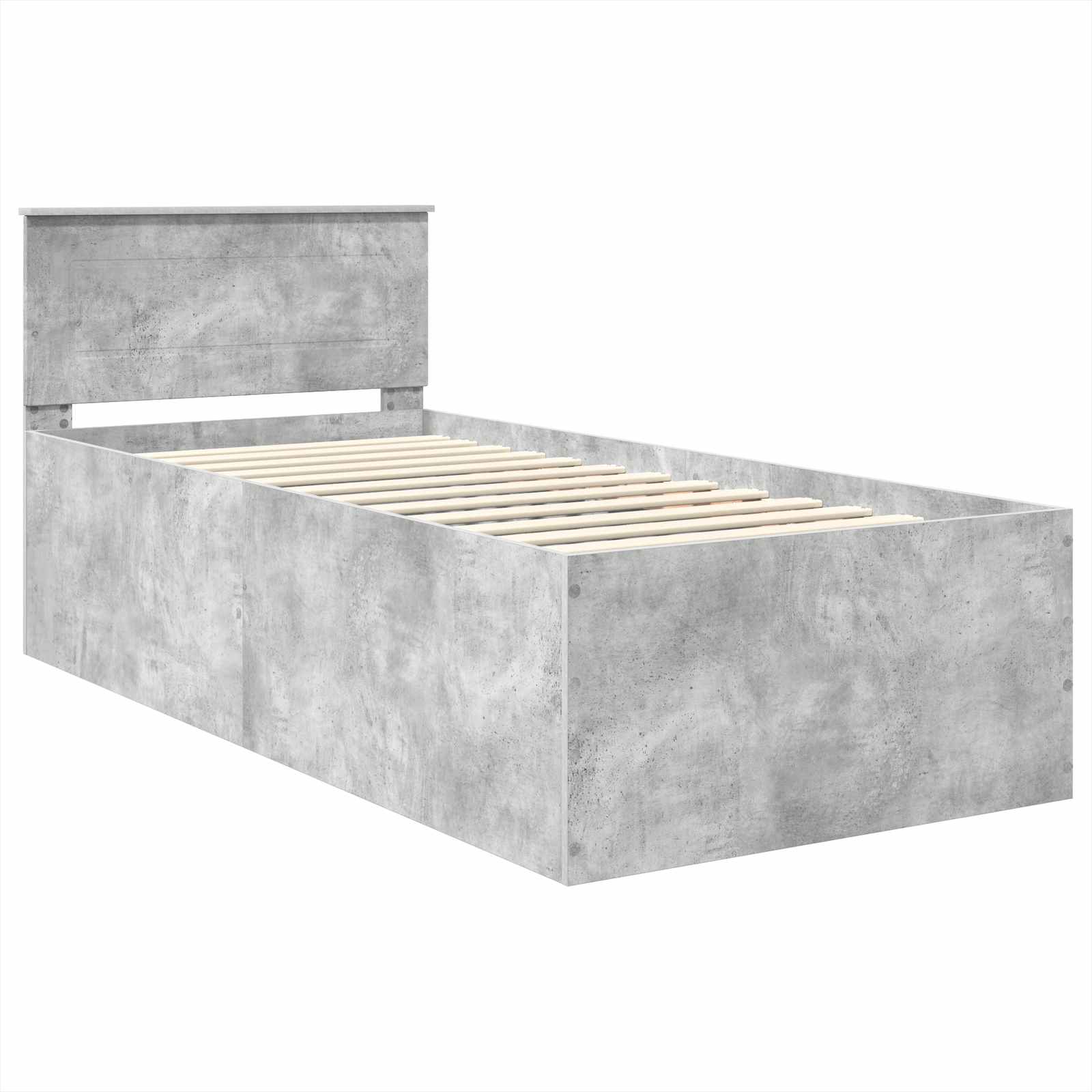 Σκελετός Κρεβατιού με κεφαλάρι Σκυρόδεμα Γκρι 90 x 190 cm - Pakobazaar