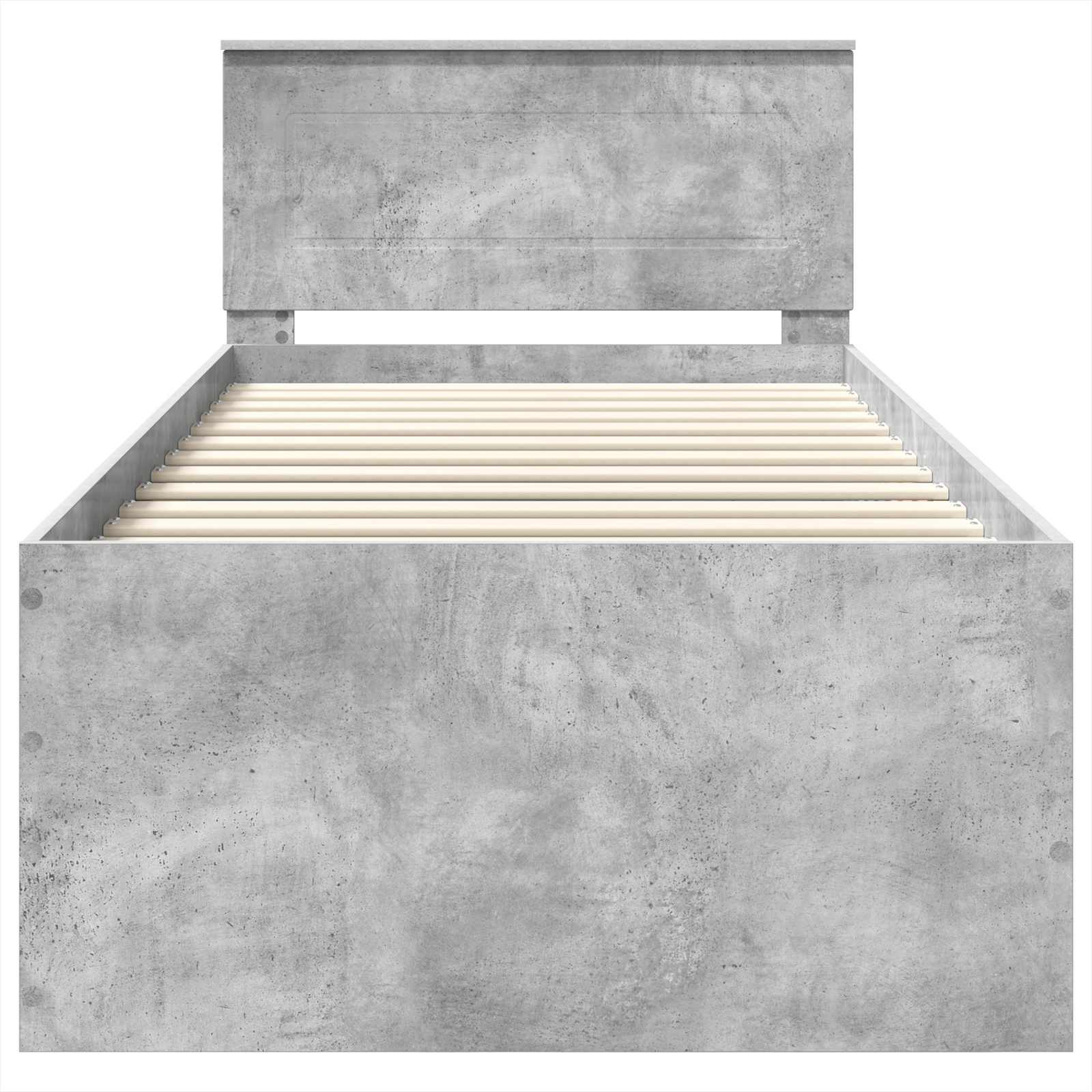Σκελετός Κρεβατιού με κεφαλάρι Σκυρόδεμα Γκρι 90 x 190 cm - Pakobazaar