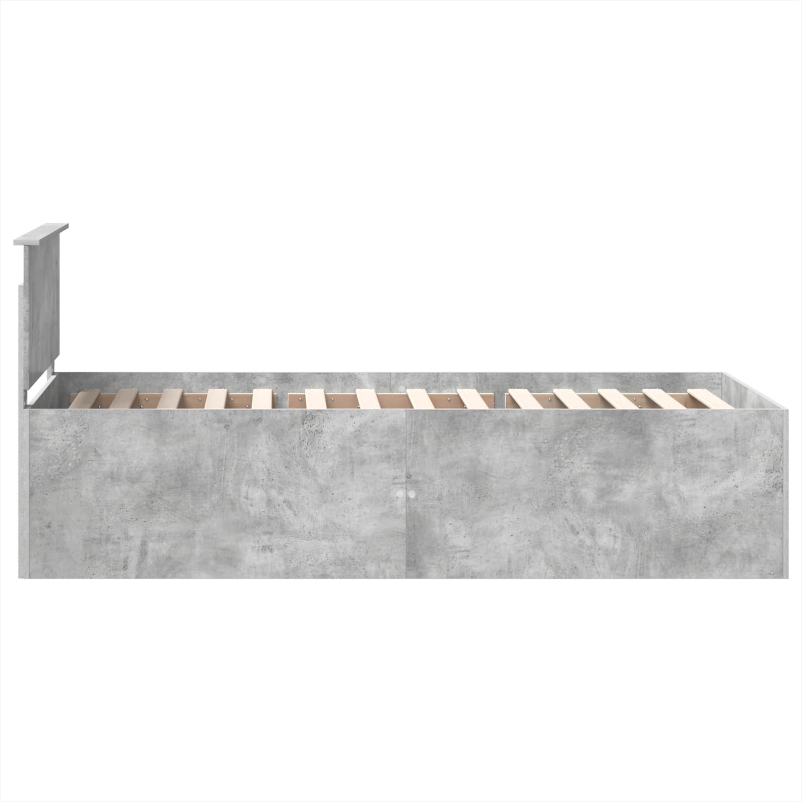 Σκελετός Κρεβατιού με κεφαλάρι Σκυρόδεμα Γκρι 90 x 190 cm - Pakobazaar