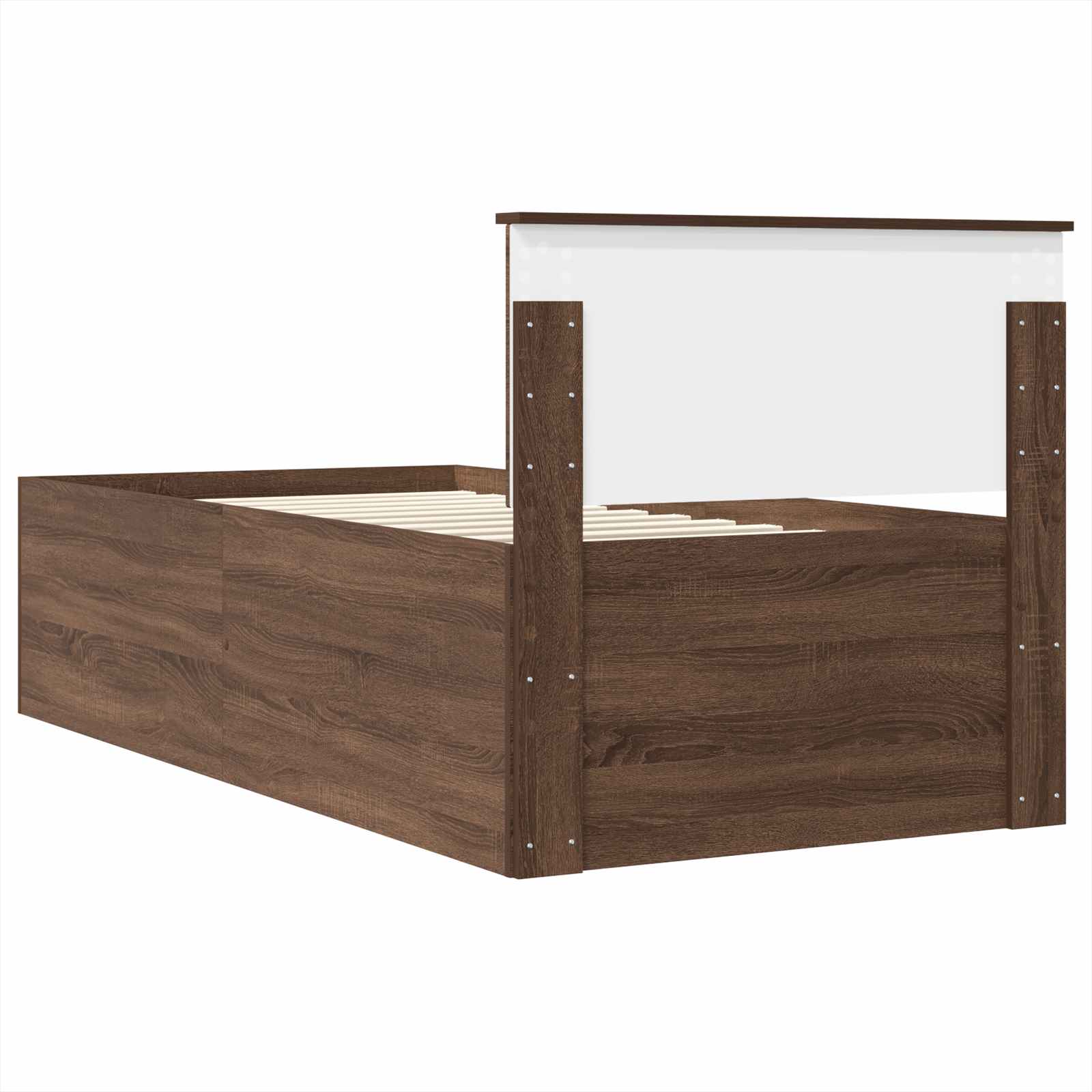 Σκελετός Κρεβατιού Καφέ δρυς 90 x 200 cm Επεξεργασμένο ξύλο