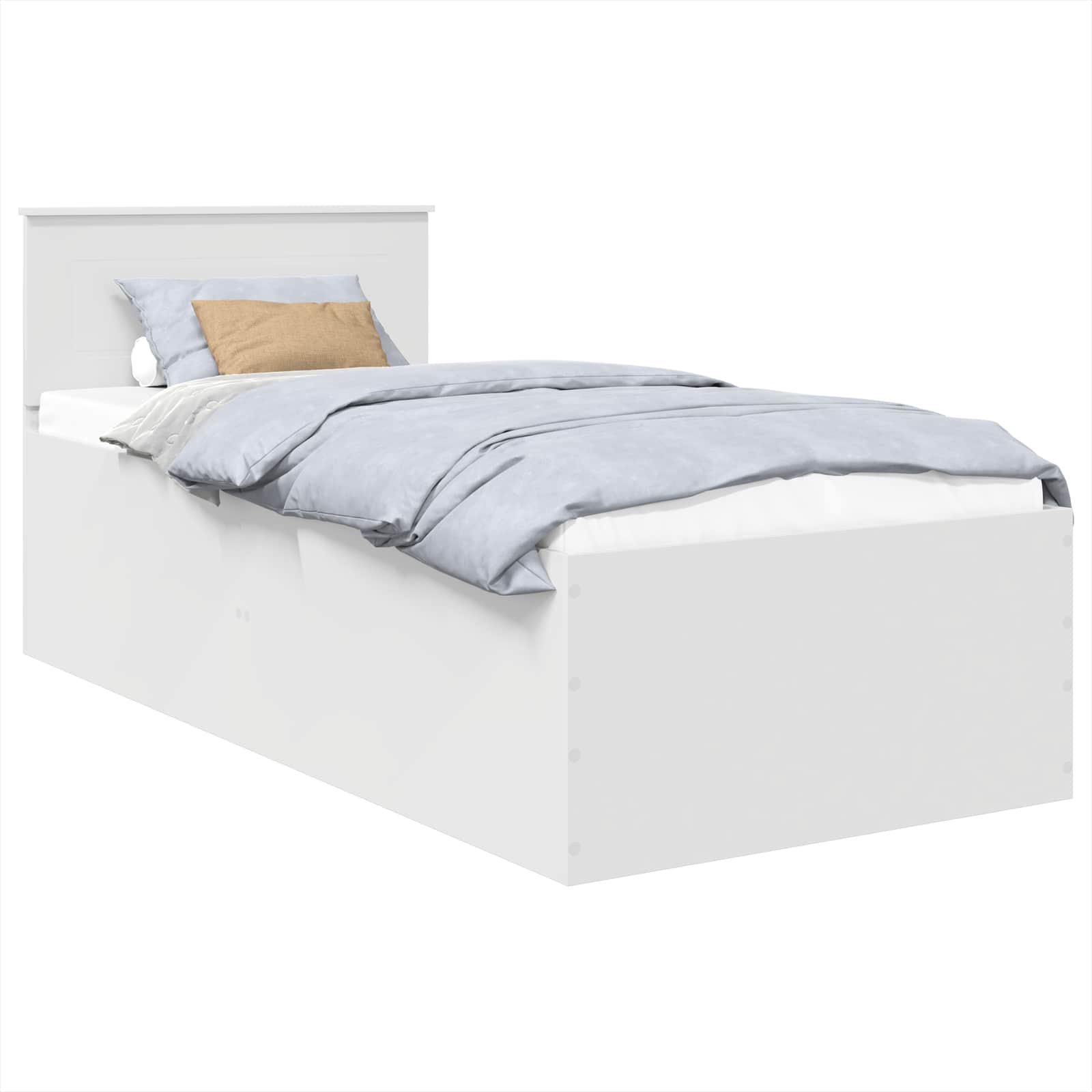 Σκελετός Κρεβατιού Λευκό 75 x 190 cm Επεξεργασμένο ξύλο