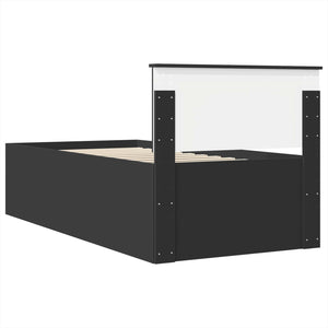 Σκελετός Κρεβατιού Μαύρο 75 x 190 cm Επεξεργασμένο Ξύλο