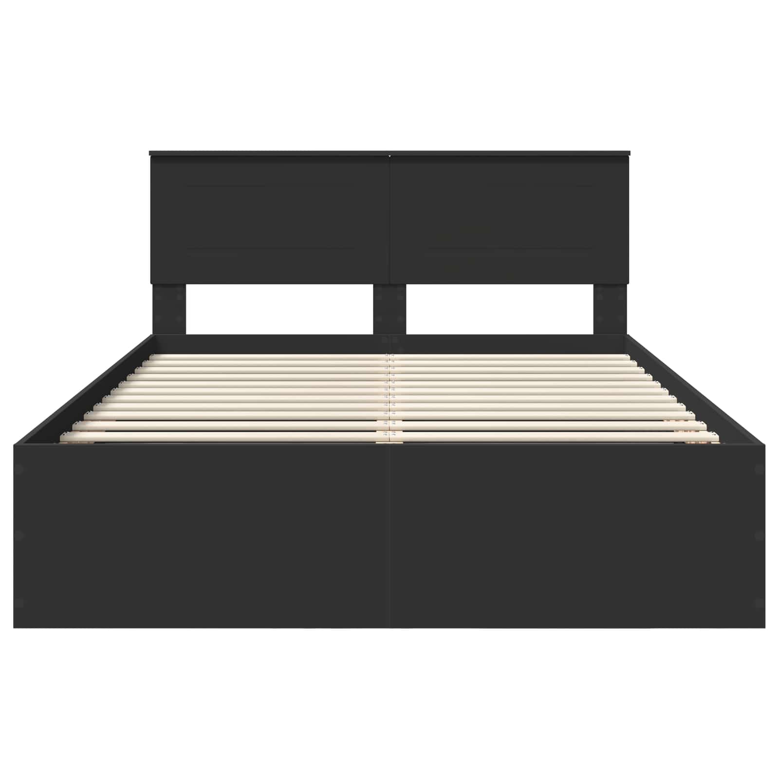 Σκελετός Κρεβατιού Μαύρο 140 x 190 cm Επεξεργασμένο Ξύλο
