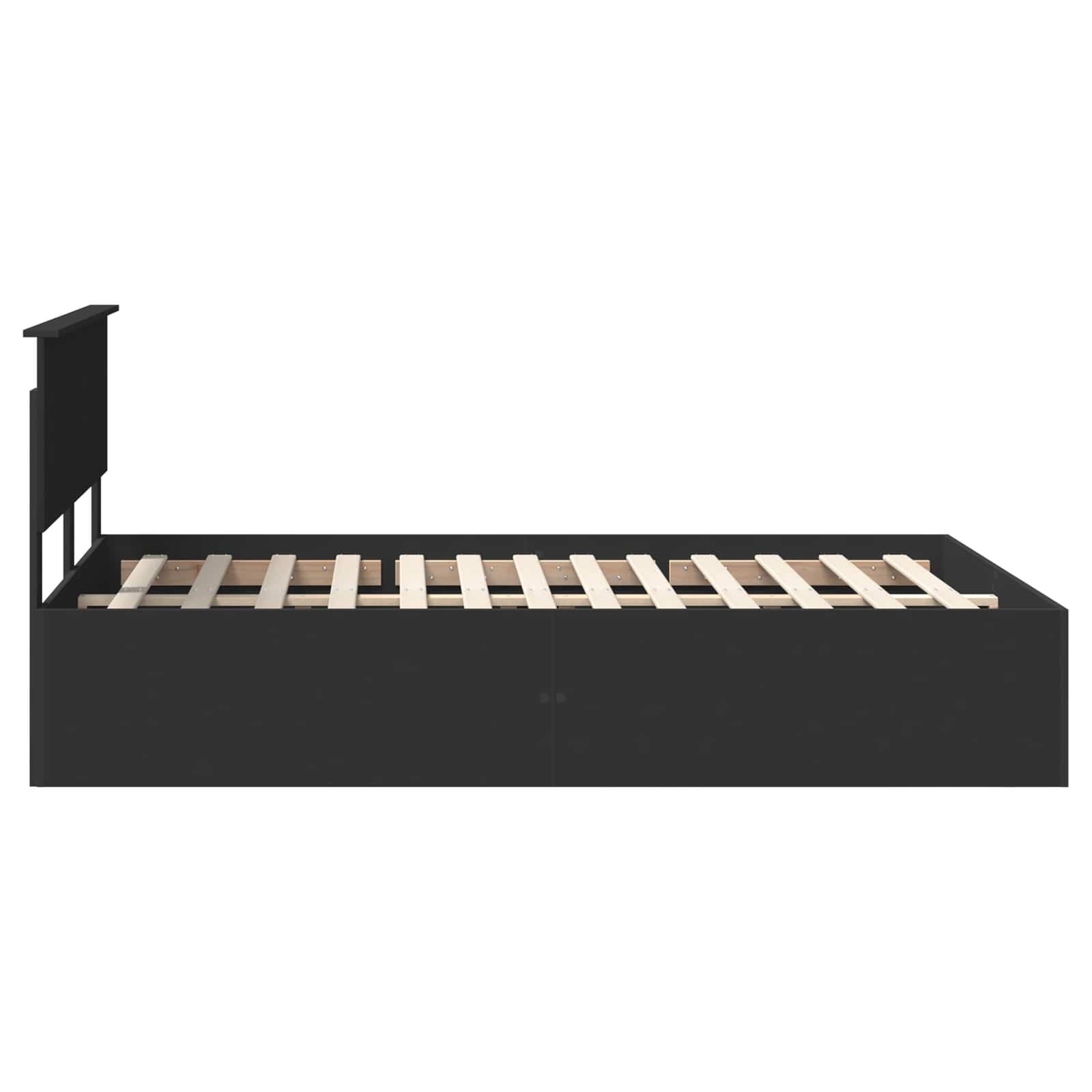 Σκελετός Κρεβατιού Μαύρο 140 x 190 cm Επεξεργασμένο Ξύλο