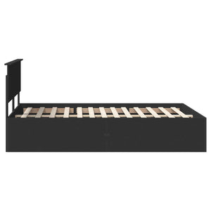 Σκελετός Κρεβατιού Μαύρο 140 x 190 cm Επεξεργασμένο Ξύλο