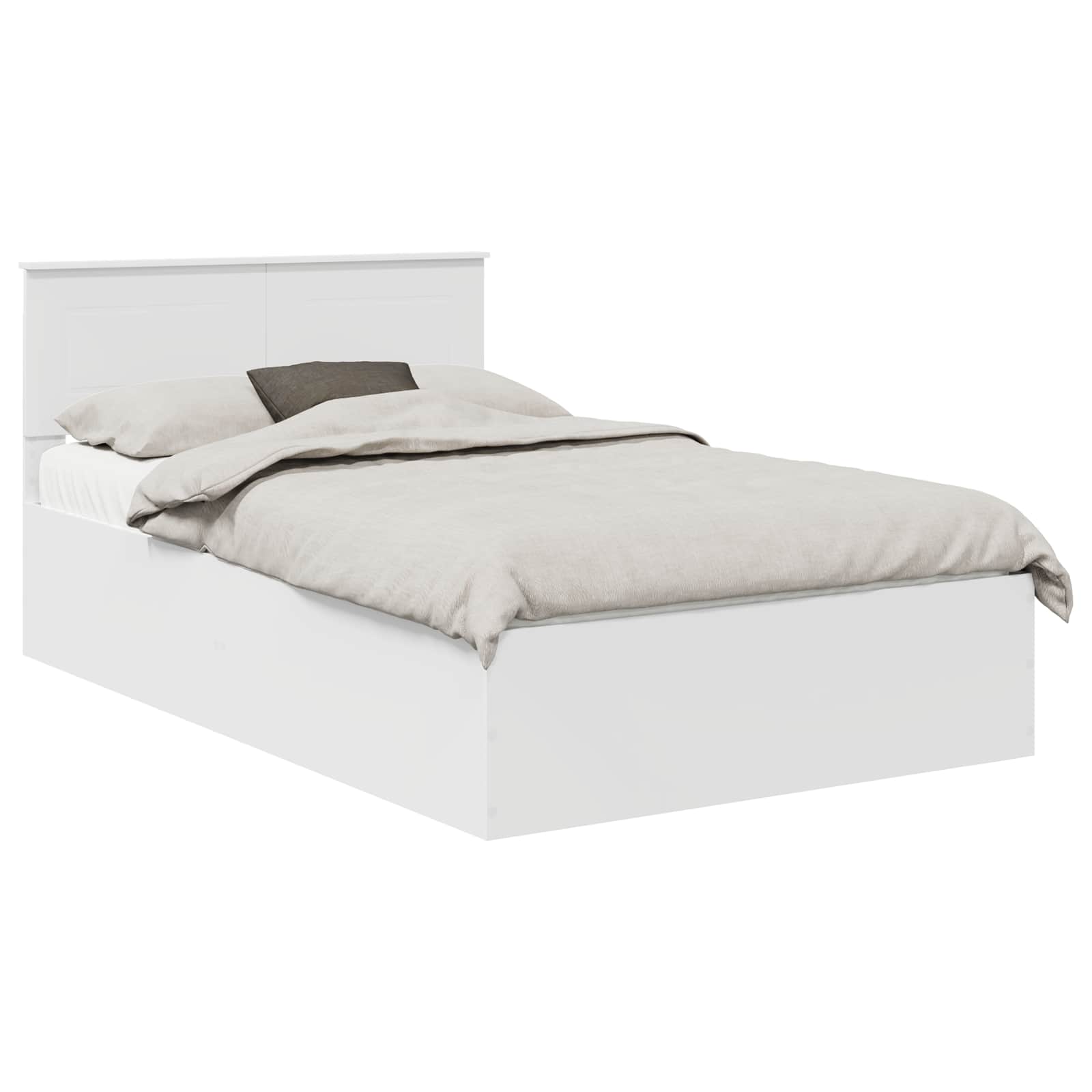 Σκελετός Κρεβατιού Λευκό 135 x 190 cm Επεξεργασμένο ξύλο