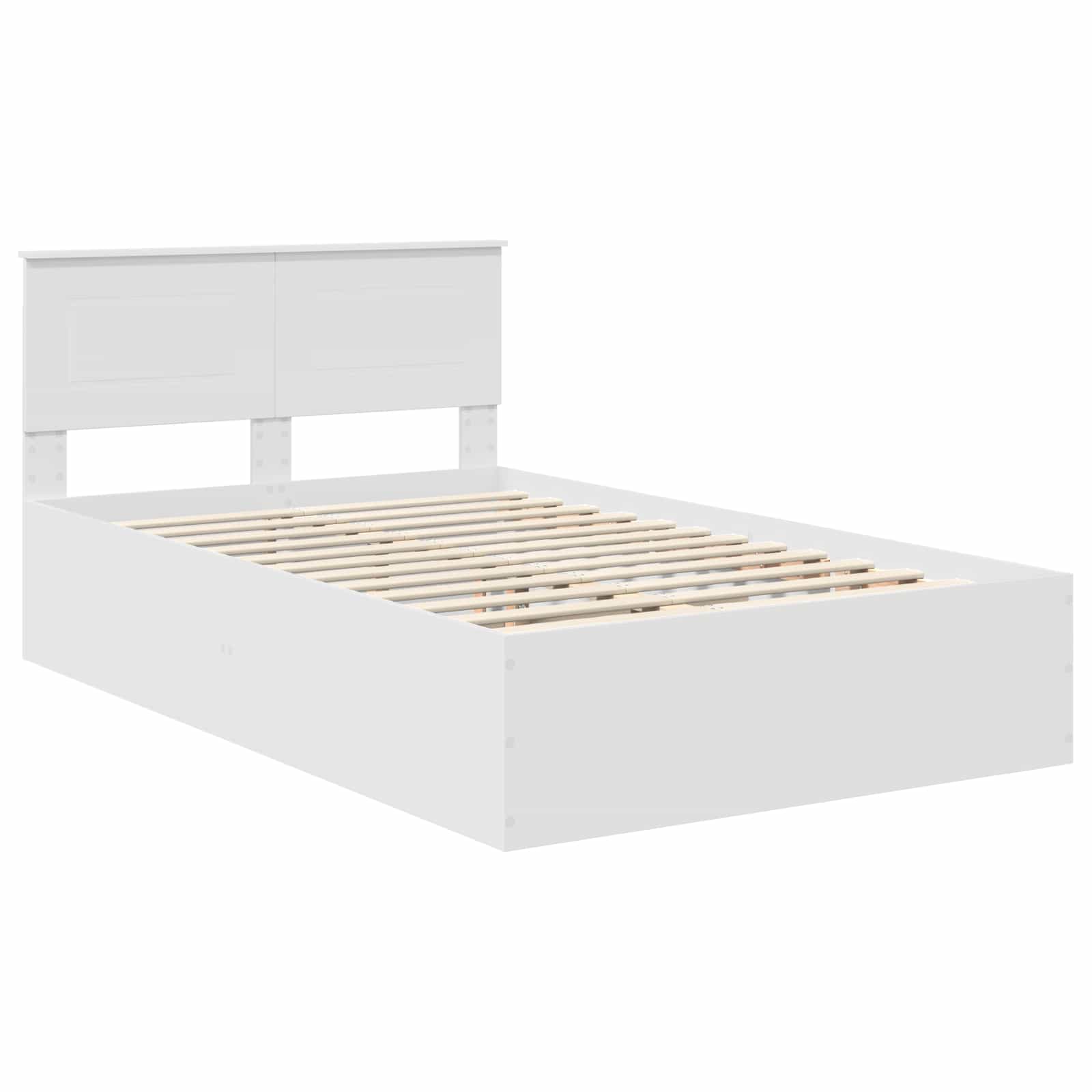 Σκελετός Κρεβατιού Λευκό 135 x 190 cm Επεξεργασμένο ξύλο