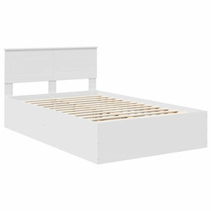 Σκελετός Κρεβατιού Λευκό 135 x 190 cm Επεξεργασμένο Ξύλο