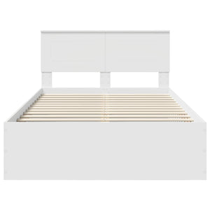Σκελετός Κρεβατιού Λευκό 135 x 190 cm Επεξεργασμένο Ξύλο