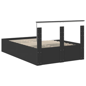 Σκελετός Κρεβατιού Μαύρο 135 x 190 cm Επεξεργασμένο Ξύλο