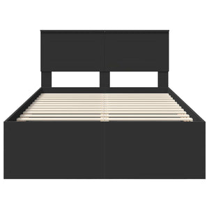 Σκελετός Κρεβατιού Μαύρο 135 x 190 cm Επεξεργασμένο Ξύλο