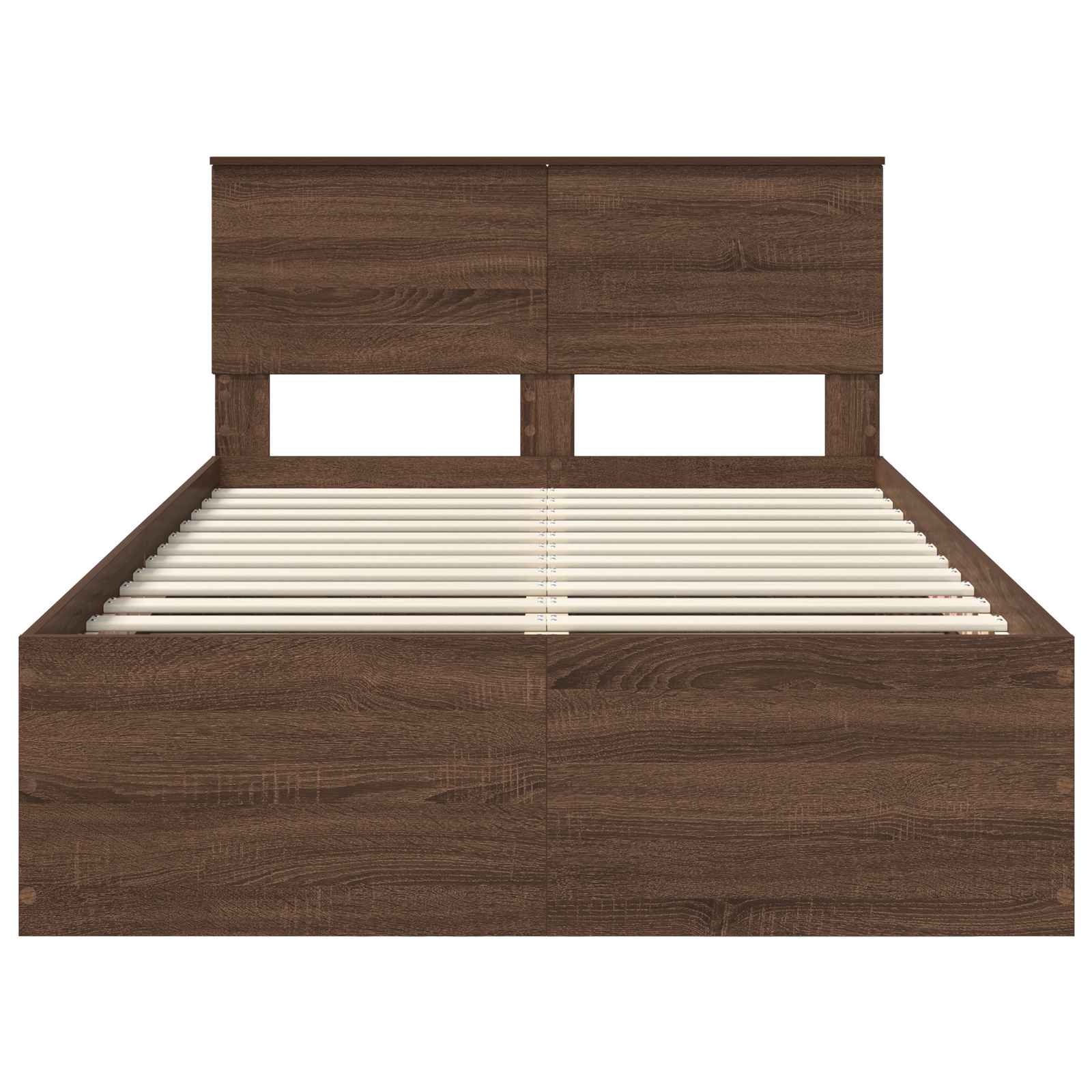 Σκελετός Κρεβατιού Καφέ δρυς 135 x 190 cm Επεξεργασμένο ξύλο - Pakobazaar