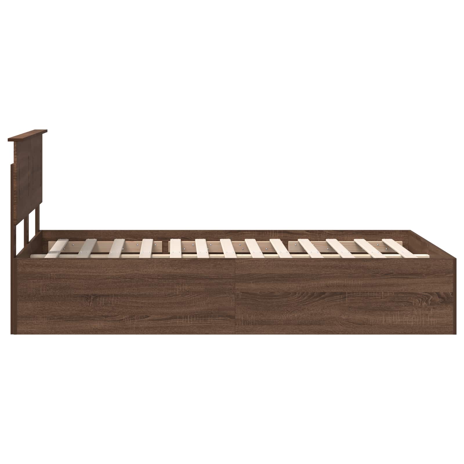 Σκελετός Κρεβατιού Καφέ δρυς 135 x 190 cm Επεξεργασμένο ξύλο - Pakobazaar