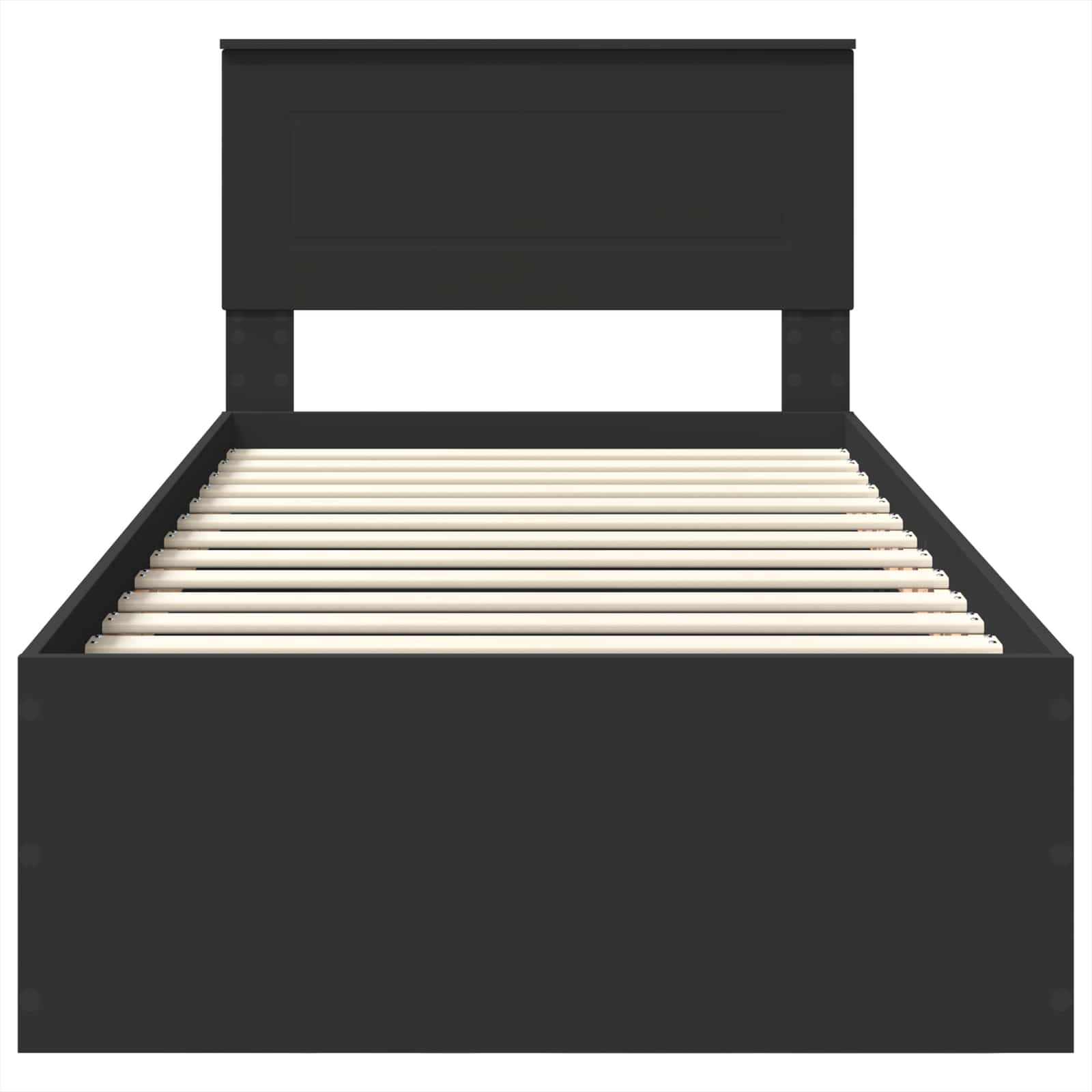 Σκελετός Κρεβατιού Μαύρο 75 x 190 cm Επεξεργασμένο ξύλο